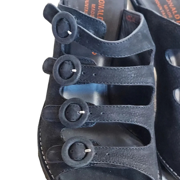 Donald J Pliner Black Suede Strappy Buckled Heeled Sandals‎ Mules - Picture 11 of 15